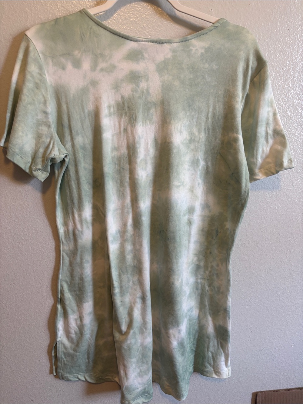 Lace Up Tunic Beach Cover Up Green Tie Dye NEW - Picture 4 of 6